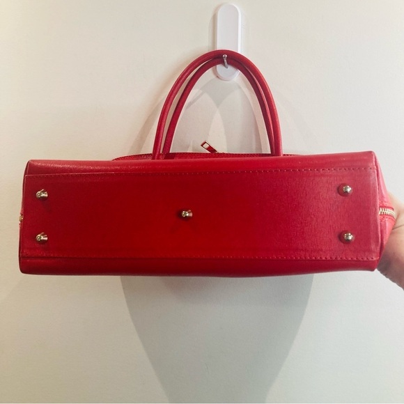 HANDBAG Satchel Leather Made in  Italy Main Compartment and Inside Zipper Pocket - Picture 10 of 11